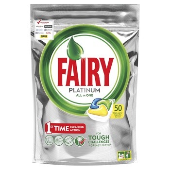 Капсулы для посудомоечных машин Fairy Platinum All in One 50шт