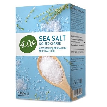 Крупная йодированная морская соль 4Life 1кг