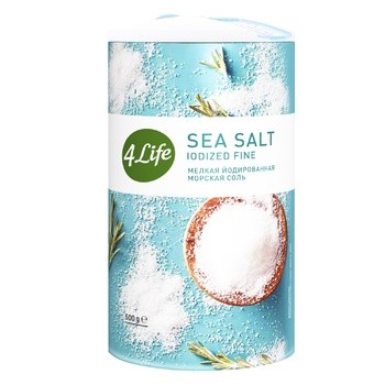 Соль 4Life морская мелкая йодированая 500г