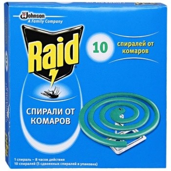 Спирали против комаров Raid 10 шт