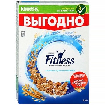 Uотовый завтрак Хлопья из цельной пшеницы Nestle Fitness 410 г