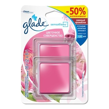 Гелевый освежитель воздуха Glade Sensations сменный блок Цветочное совершенство 16 гр